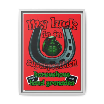 my luck - framed canvas art (red)