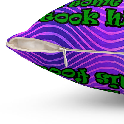 turtle race - Spun Polyester Square Pillow - (purple wave)