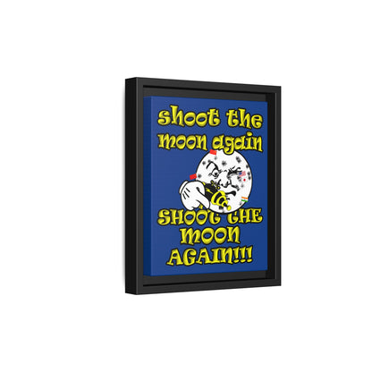 shoot the moon again - framed canvas art (dark blue)