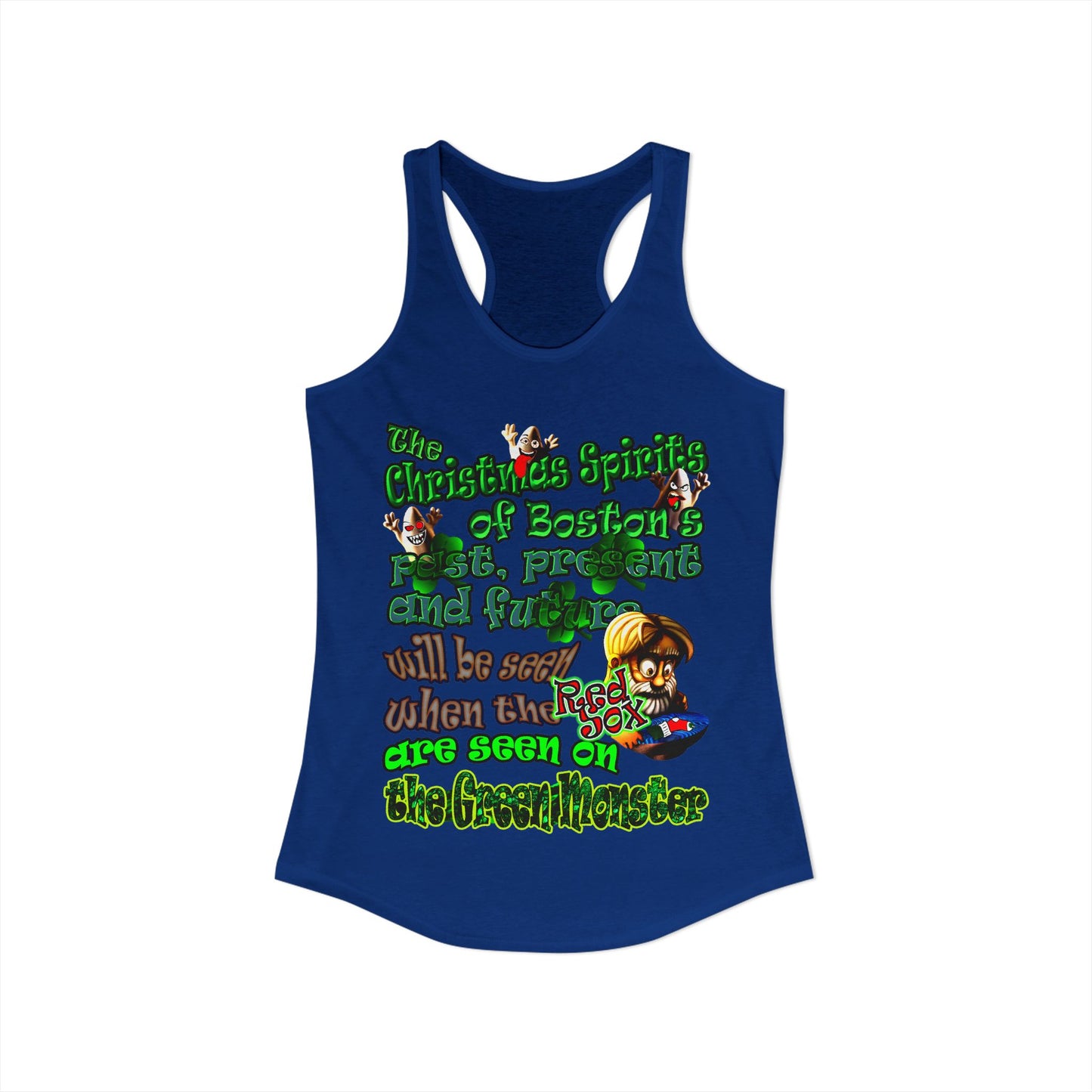 christmas spirits of boston - Women's Ideal Racerback Tank