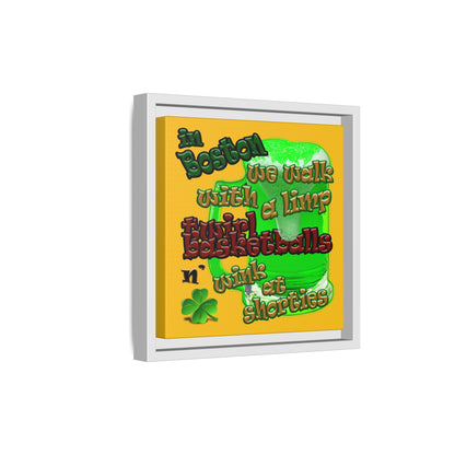 celtics logo - framed canvas art (yellow)