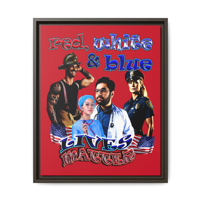 rw&b lives matter - framed canvas art (dark red)