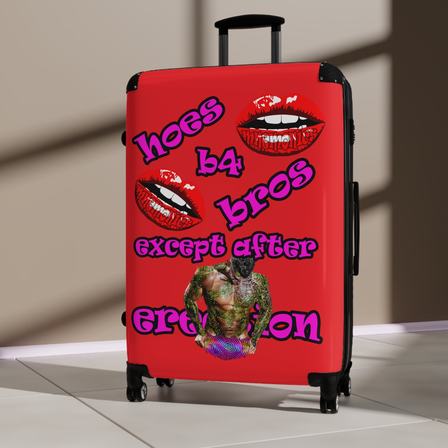 hoes b4 bros - Suitcase (red)