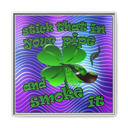 stick that in your pipe and smoke it - framed canvas art (purple wave)