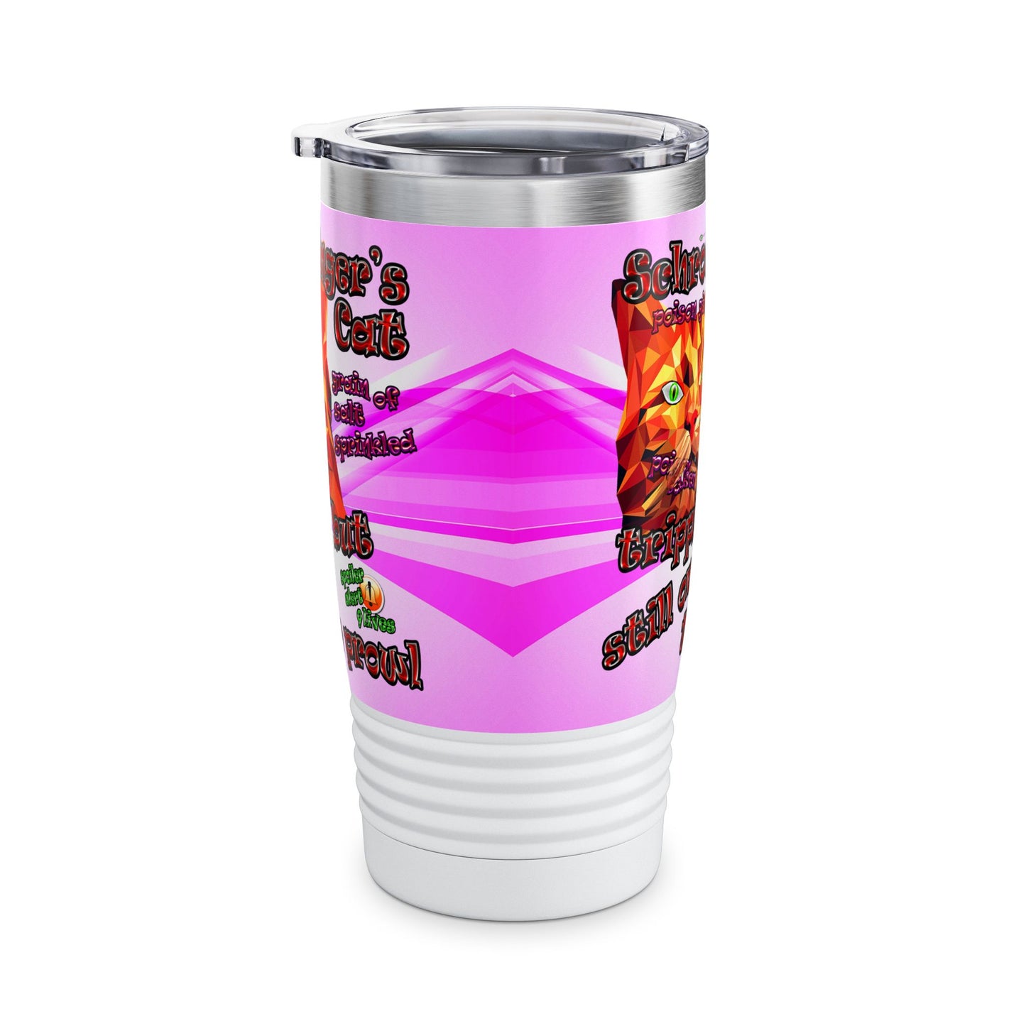 schrodinger's cat - Ringneck Tumbler, 20oz (light blue-pink wave)