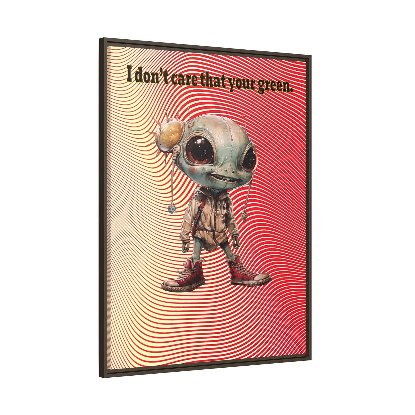 I don't care that your green - framed canvas art (yellow-orange wave)