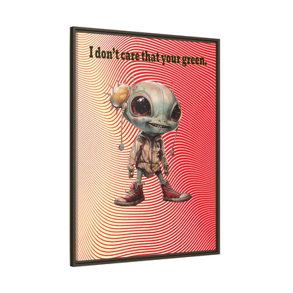 I don't care that your green - framed canvas art (yellow-orange wave)