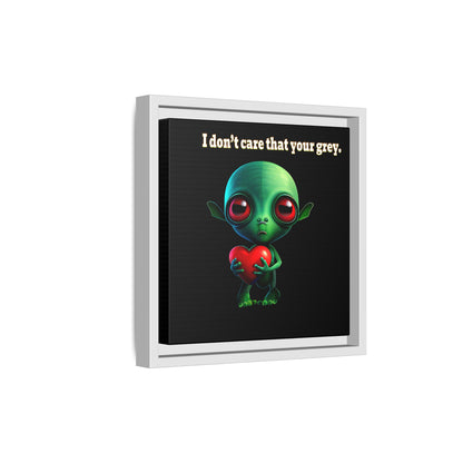 I don't care that your grey - framed canvas art (black)