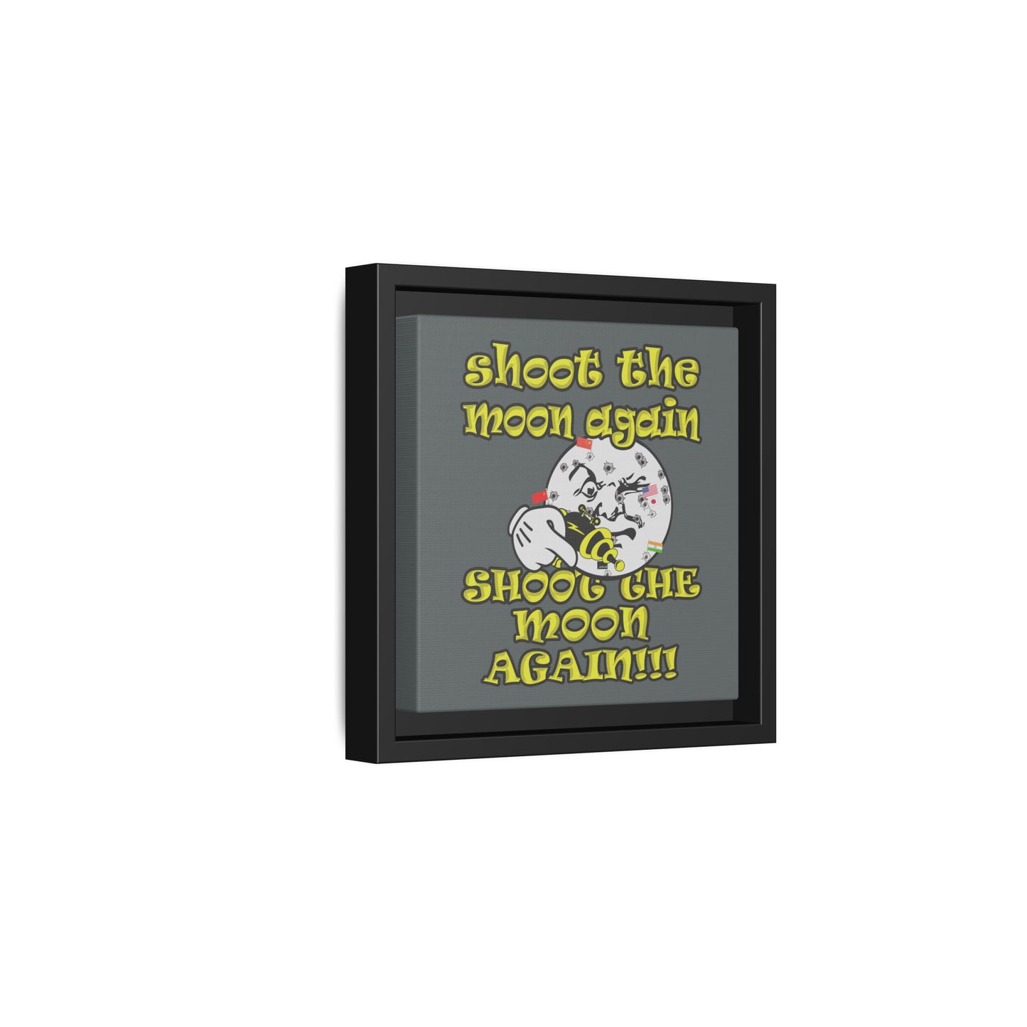 shoot the moon again - framed canvas art (dark grey)