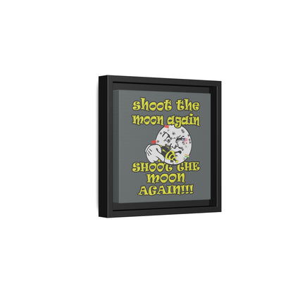 shoot the moon again - framed canvas art (dark grey)