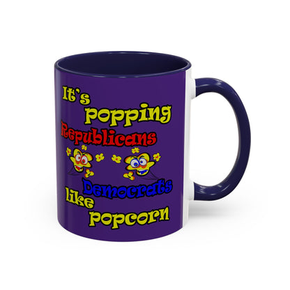 popping like popcorn - Accent Mug (purple)