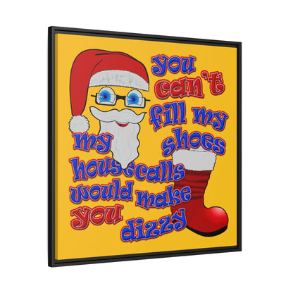 santa's shoes - framed canvas art (yellow)