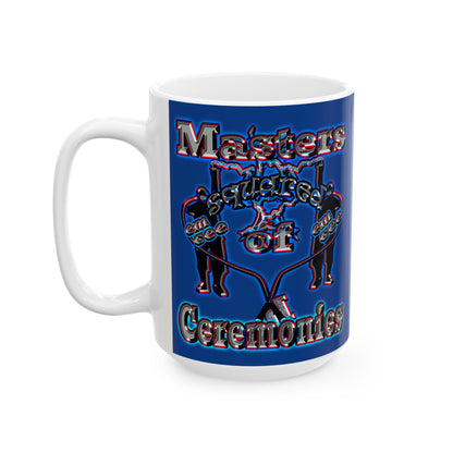 em cee squared - White Mug (dark blue)