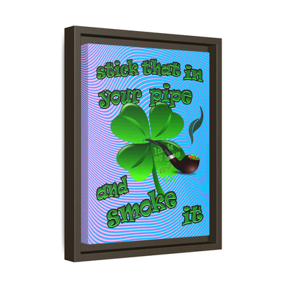 stick that in your pipe and smoke it - framed canvas art (light blue-purple wave)