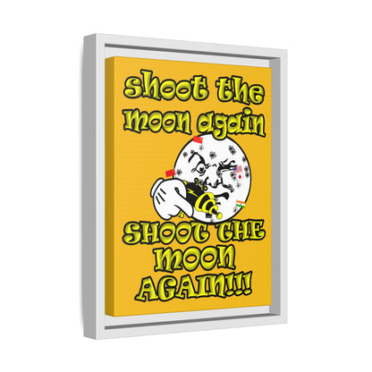 shoot the moon again - framed canvas art (yellow)