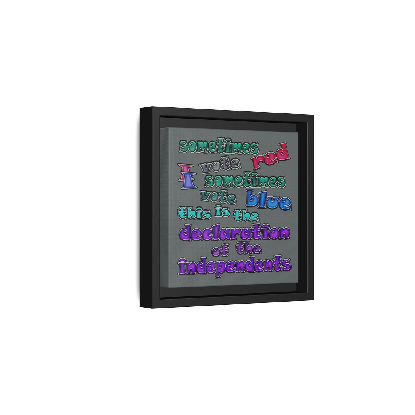 declaration of the independents - framed canvas art (dark grey)