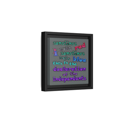 declaration of the independents - framed canvas art (dark grey)