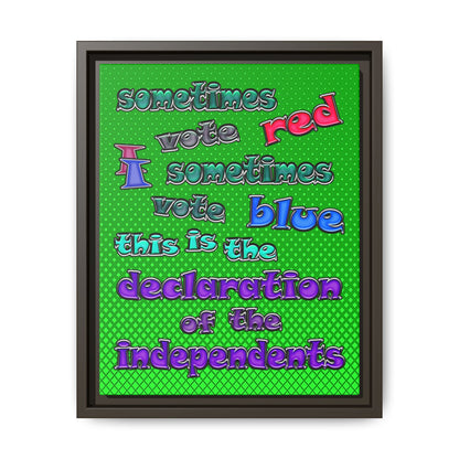 declaration of the independents - framed canvas art (logo green)