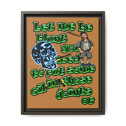 og - framed canvas art (light brown)