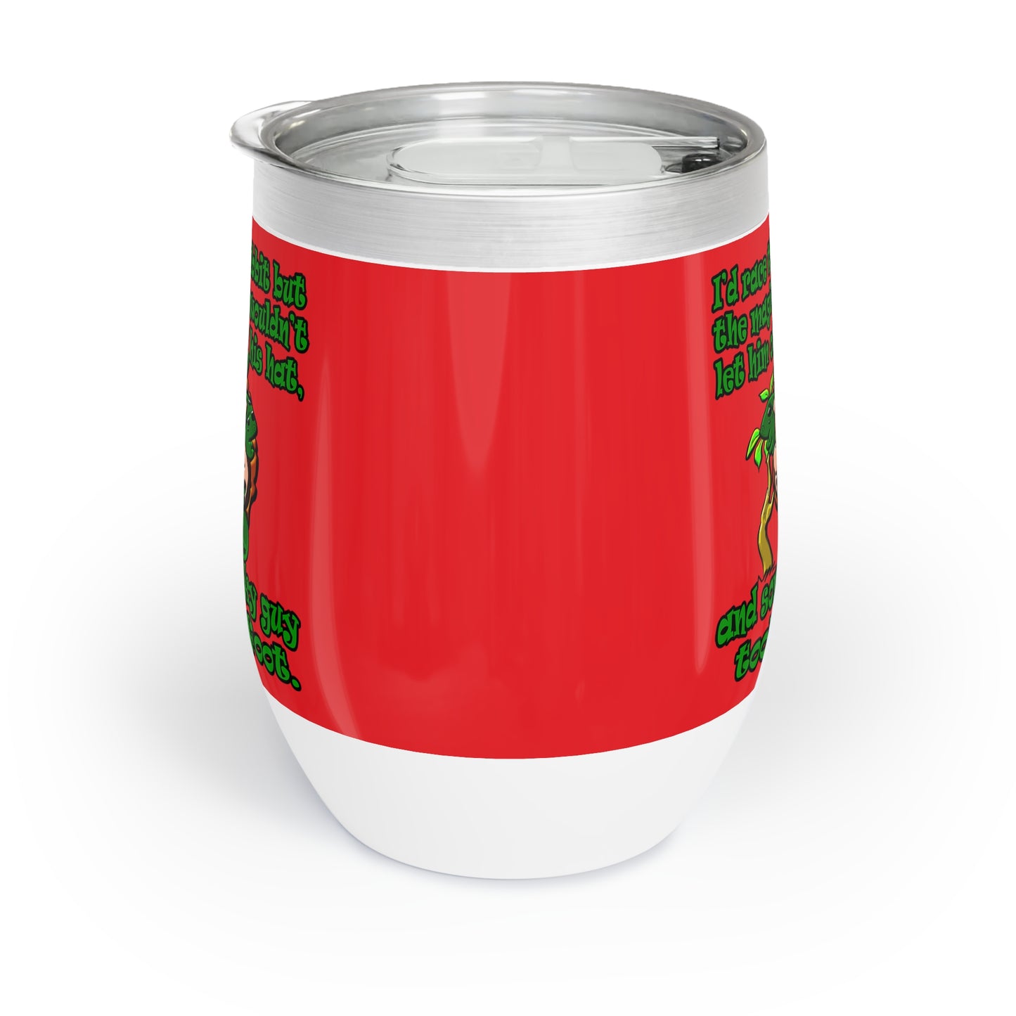 turtle race - Chill Wine Tumbler (red)