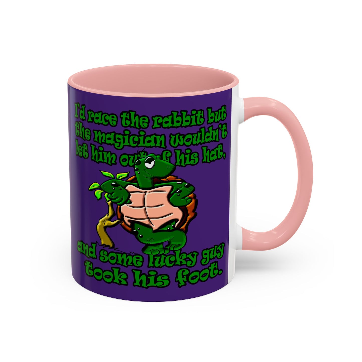 turtle race - Accent Mug (purple)