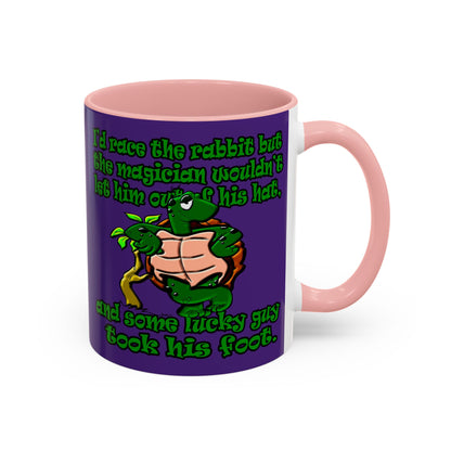 turtle race - Accent Mug (purple)