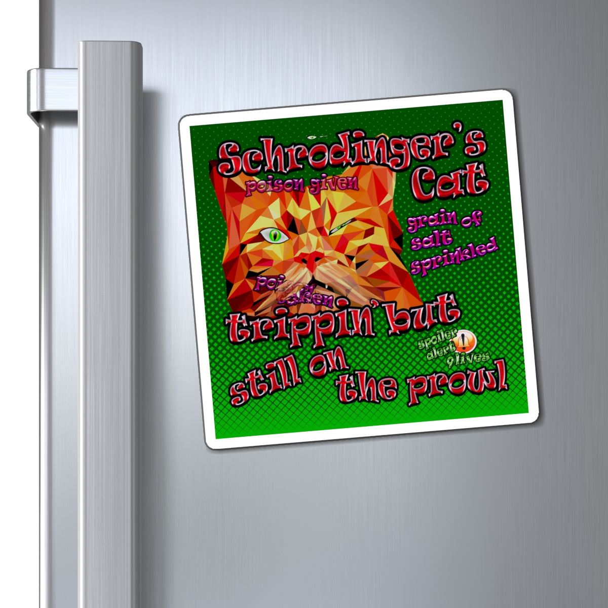 schrodinger's cat - Magnets - (logo green)