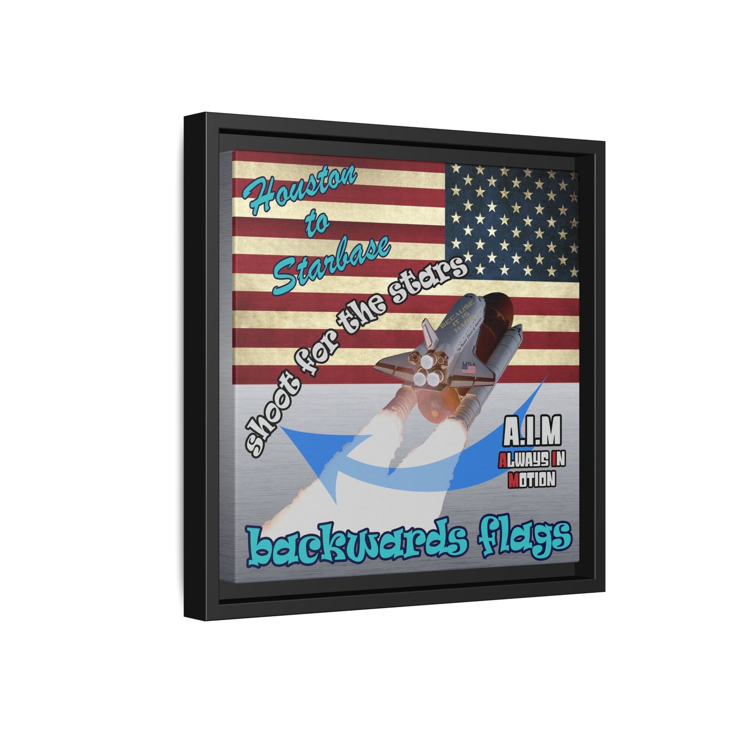 shoot for the stars - framed canvas art (brushed nickel)
