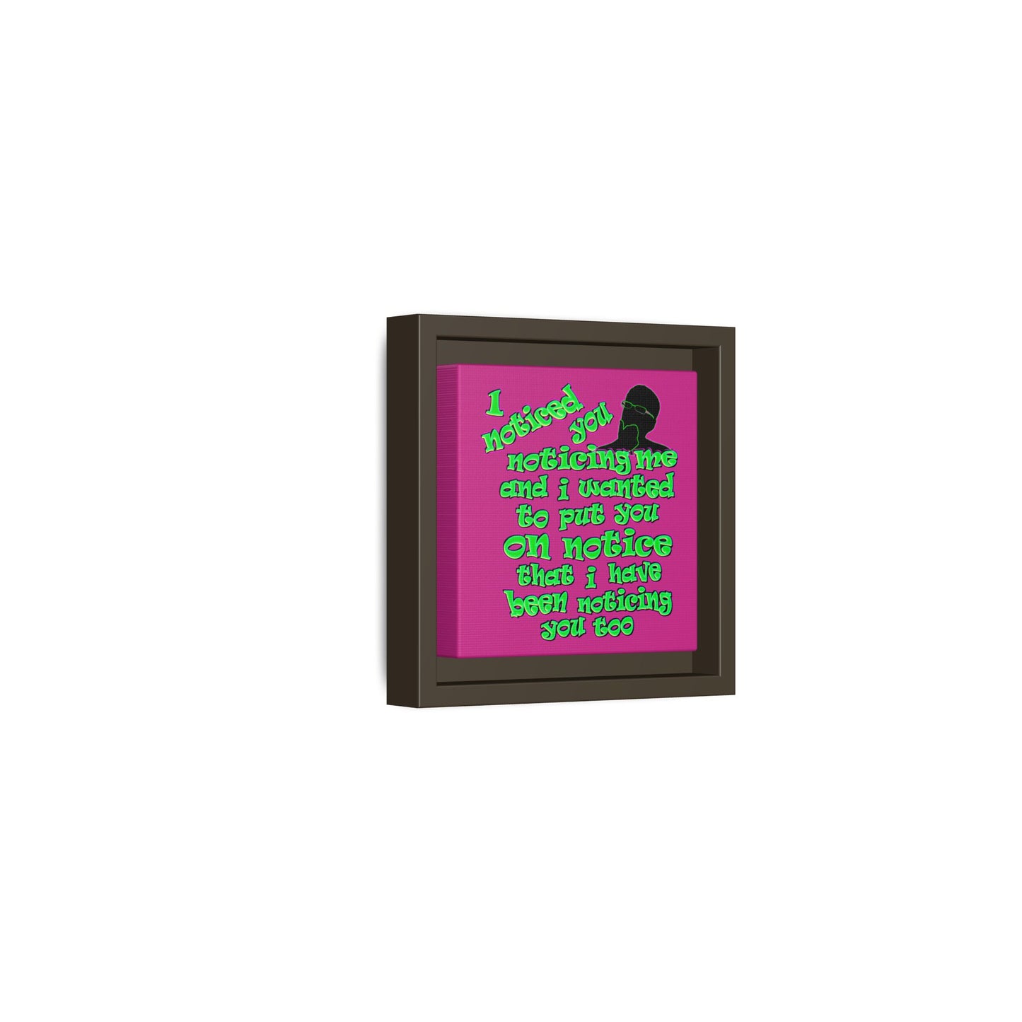 noticed you noticing - framed canvas art (pink)
