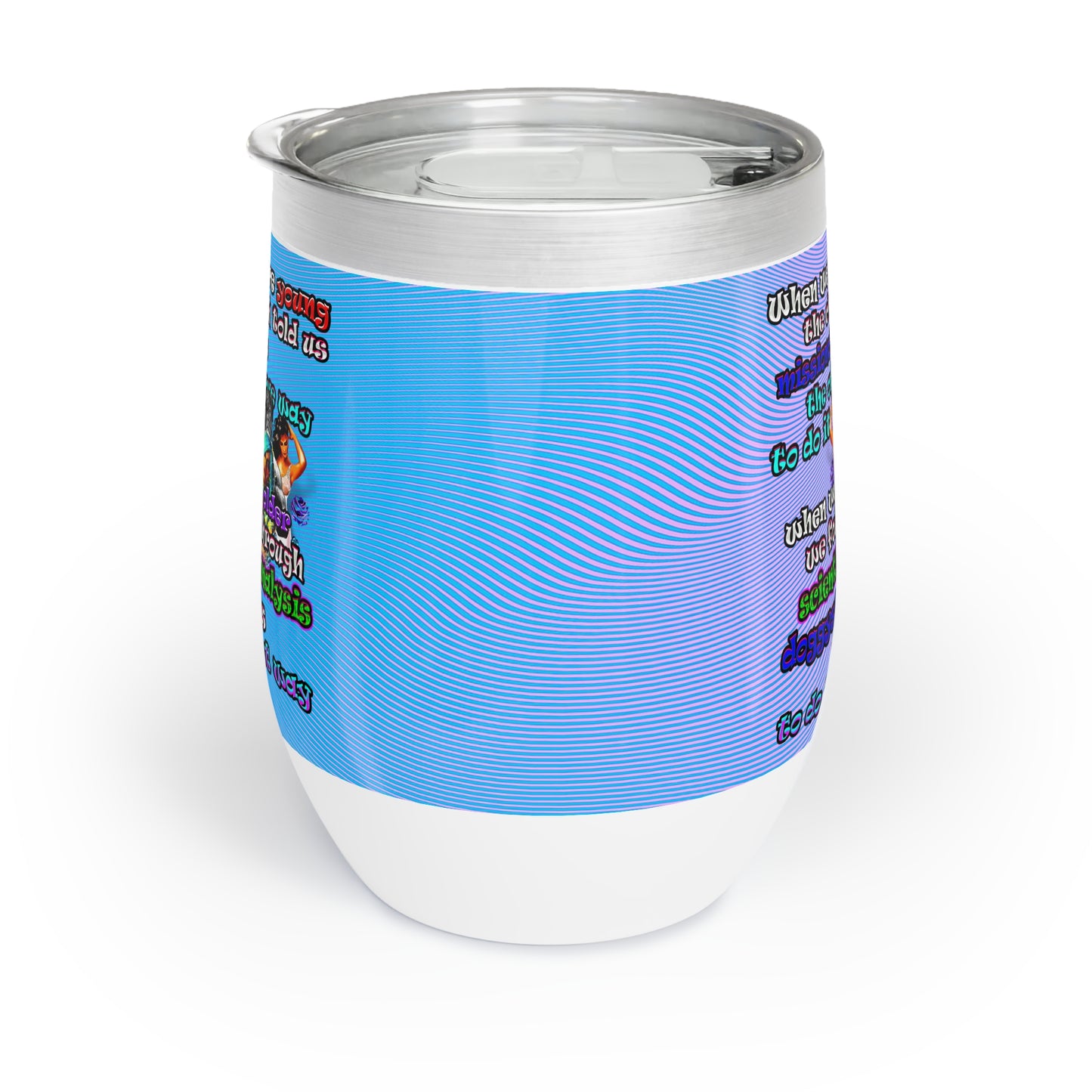 doggystyle - Chill Wine Tumbler (light blue-purple wave)