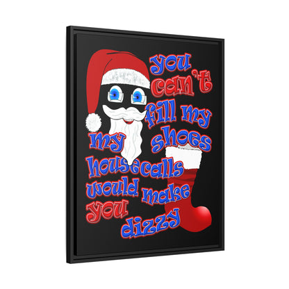 santa's shoes - framed canvas art (black)