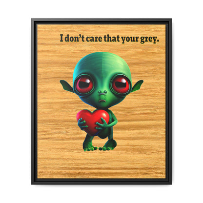 I don't care that your grey - framed canvas art (butterscotch wood finish)