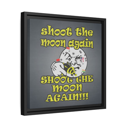 shoot the moon again - framed canvas art (grey-light grey)