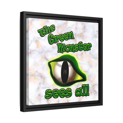 green monster - framed canvas art (white marble)