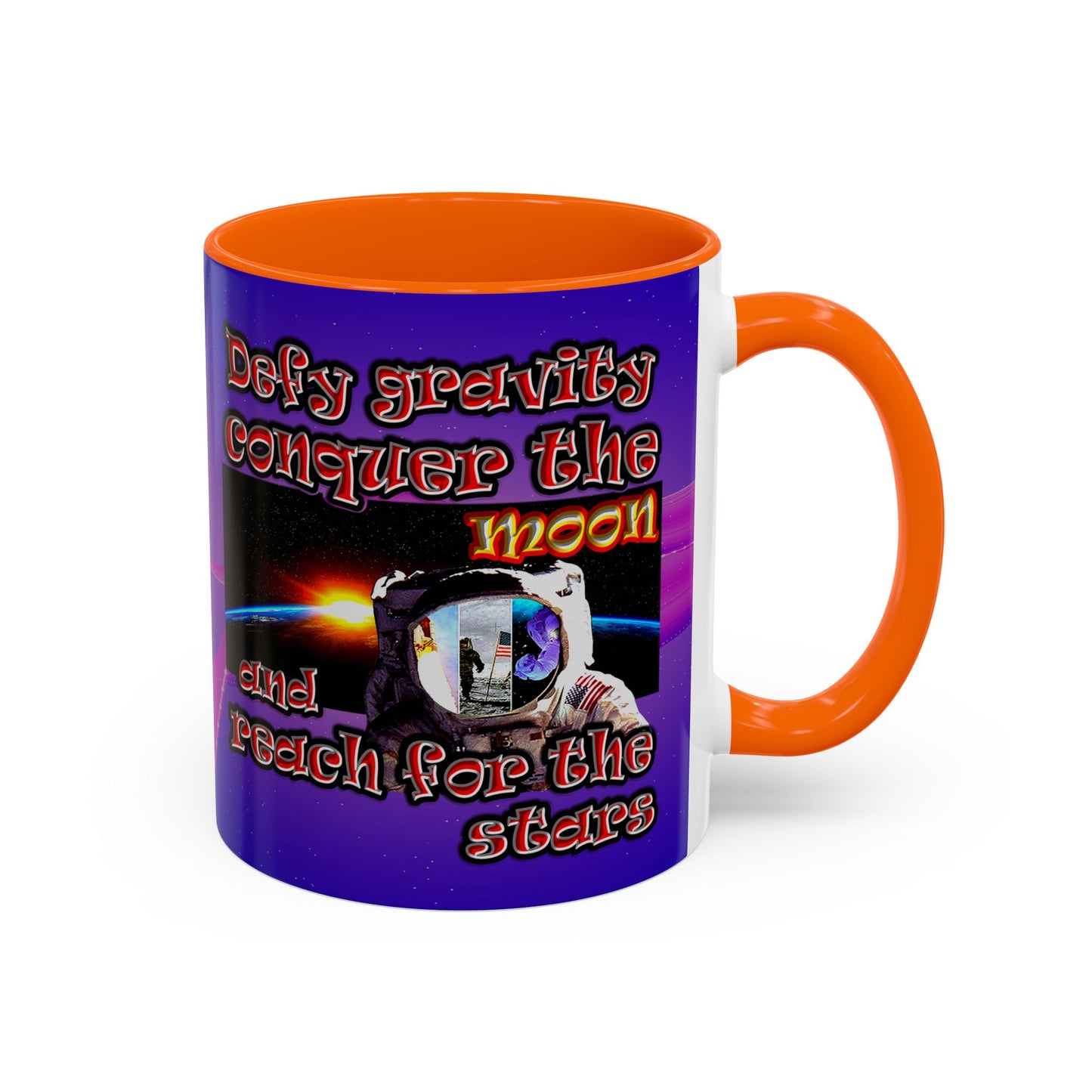 defy conquer reach - Accent Mug (purple-pink wave)