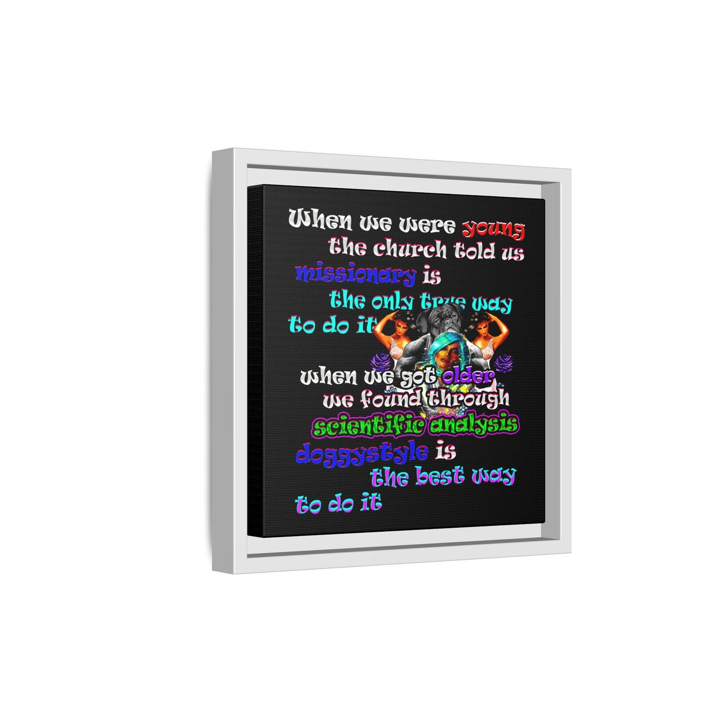 doggystyle - framed canvas art (black)