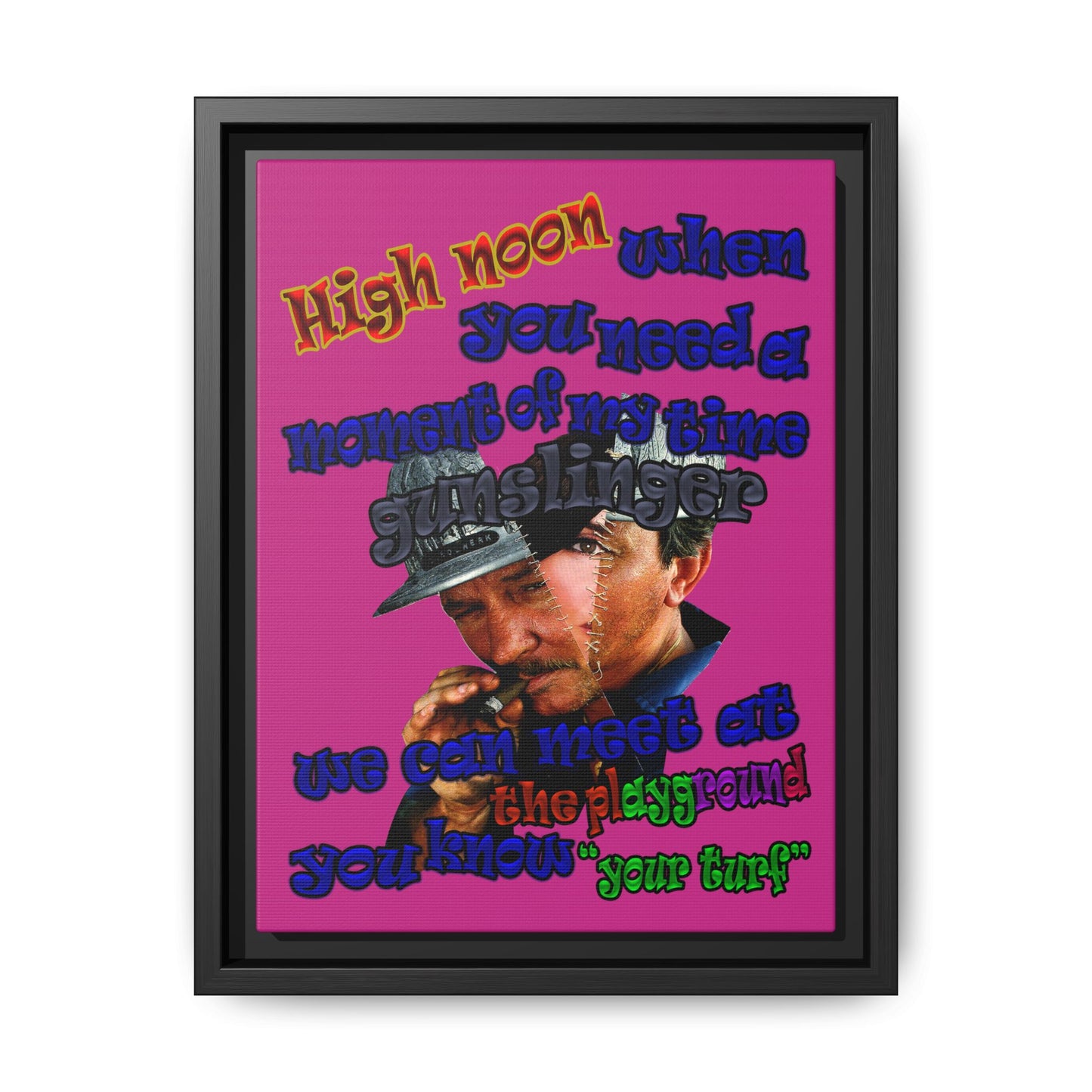 high noon - framed canvas art (pink)