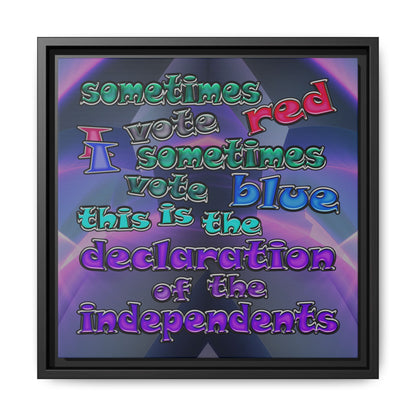declaration of the independents - framed canvas art (grey-pink wave)