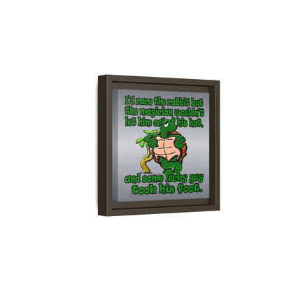 turtle race - framed canvas art (brushed nickel)
