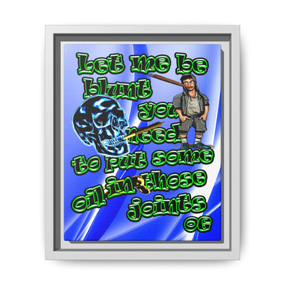 og - framed canvas art (blue-white wave)