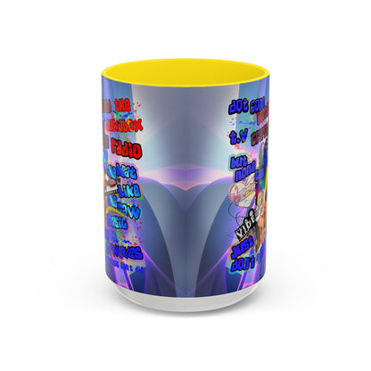drop the beat - Accent Mug (grey-pink wave)