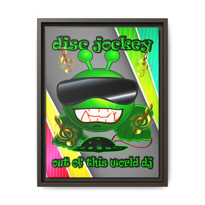 disc jockey - framed canvas art (rainbow split)