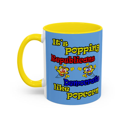 popping like popcorn - Accent Mug (light blue)