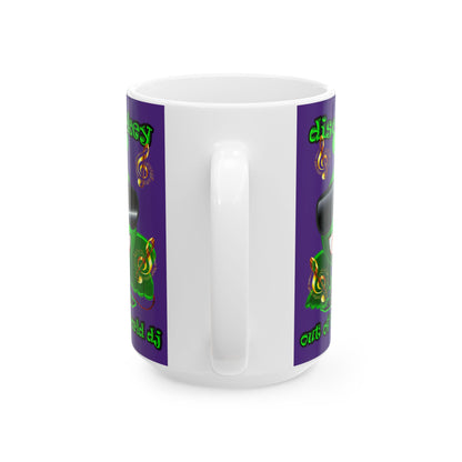 disc jockey - White Mug (purple)