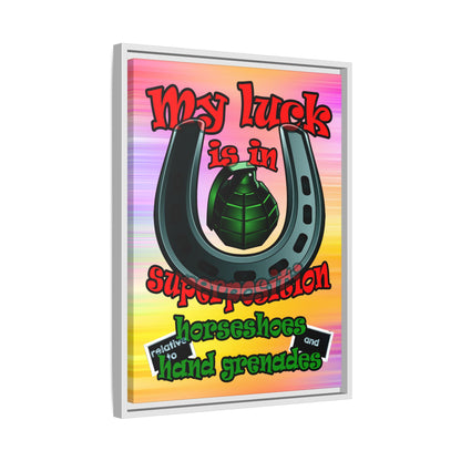 my luck - framed canvas art (color blur)