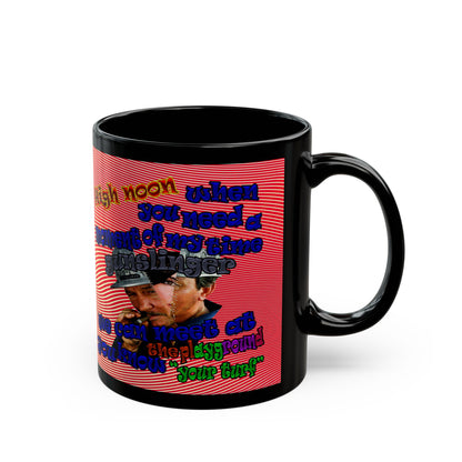 high noon - Black Mug (yellow-orange wave)