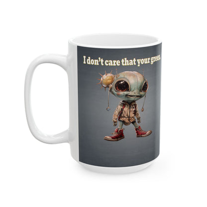 I don't care that your grey - White Mug (grey-light grey)