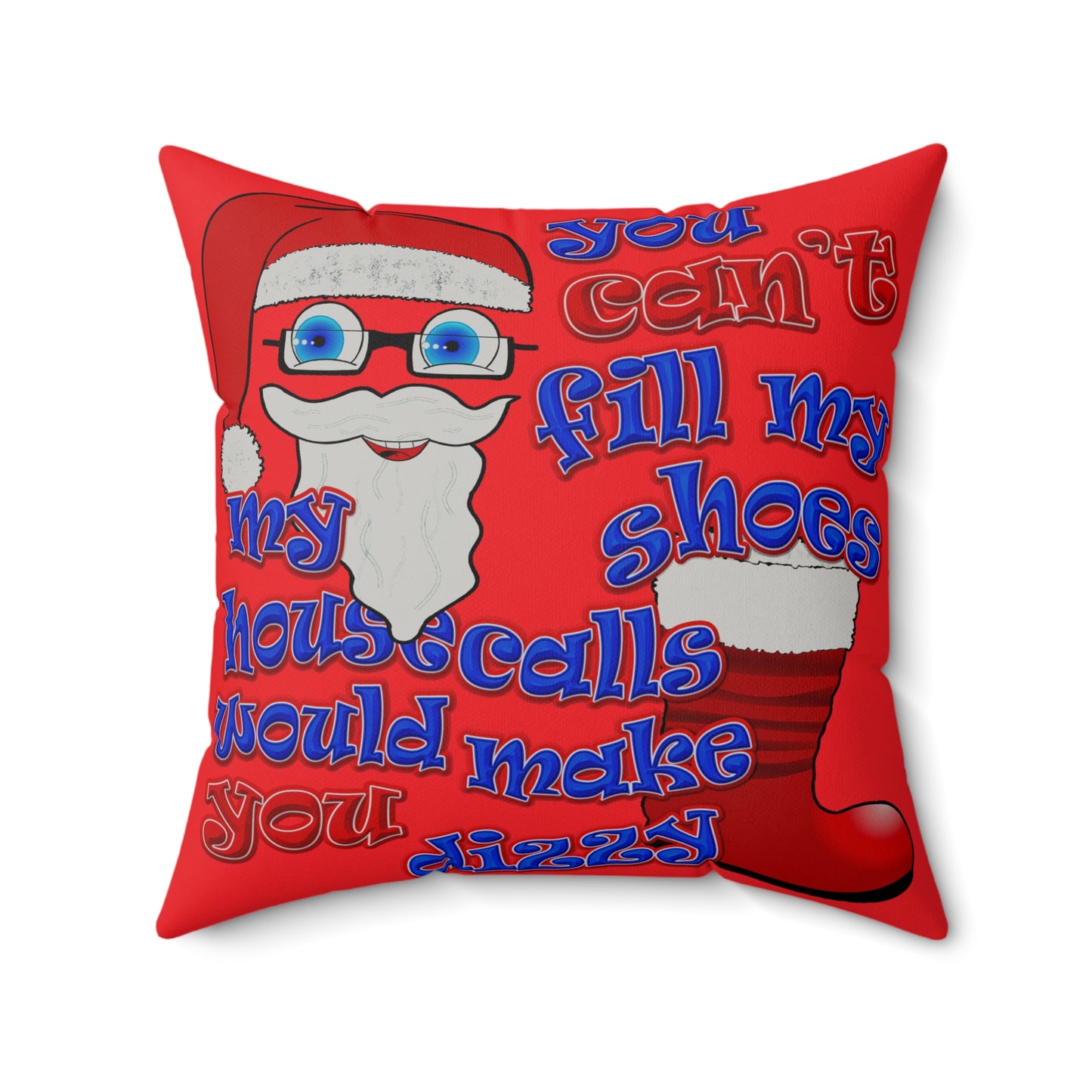 santa's shoes - Faux Suede Square Pillow - (red)