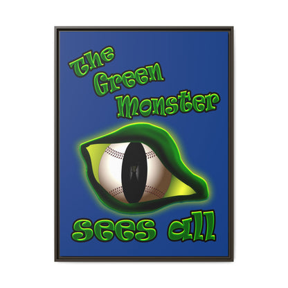 green monster - framed canvas art (dark blue)