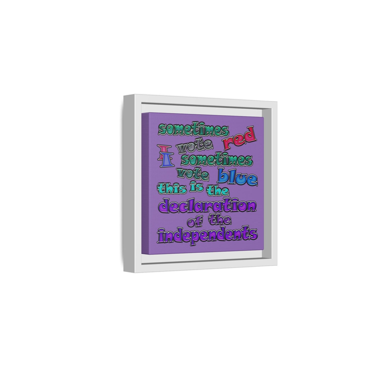declaration of the independents - framed canvas art (light purple)